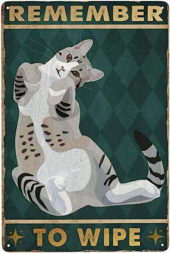 Blechschild, Vintage-Wandposter, Retro-Metall, Remember To Wipe Metallschild, Dekoration, antikes Blechschild, rustikale Wanddekoration, Metallplatte, Vintage-Kunst, Retro-Werbung, Zuhause, Garage von Nufar