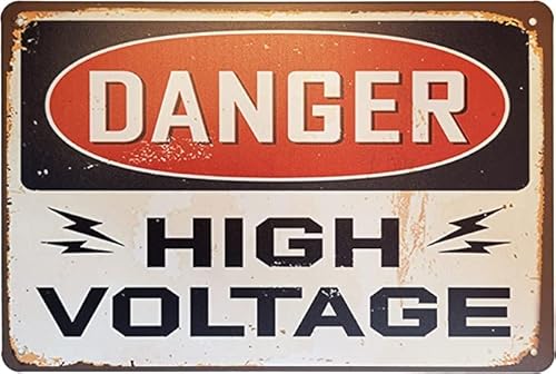 Blechschild mit Aufschrift "Danger High Volt", Metall, Wandkunst, Eisenmalerei für den Außenbereich, Heimdekoration, Zimmertürzubehör, Poster, Geschenke, Cafés, Bar, Club, Büro, Geschäft, Hof, 30,5 x Blechschild mit Aufschrift "Danger High Volt", Metall, Wandkunst, Eisenmalerei für den Außenbereich, Heimdekoration, Zimmertürzubehör, Poster, Geschenke, Cafés, Bar, Club, Büro, Geschäft, Hof, 30,5 x von Nufar