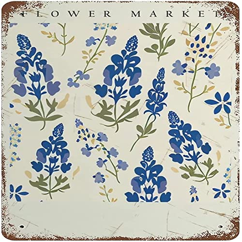 Bluebonnet Metall-Blechschild im Vintage-Stil, geeignet als Dekoration, Zuhause, Bar, Garage, Restaurant, Büro, Café, Wandkunst, Dose, Ostern, Muttertag, Vatertag, Urlaub, Geschenk für Freunde von Nufar