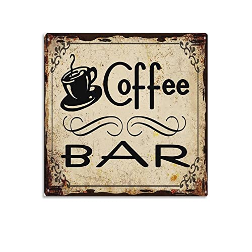 Cafe Wanddekoration Café Bar Schild Blechschilder für Restaurant, rustikale Küche, Geschäft, Kaffeestation, Dekoration, Kaffeebar, Zubehör, 30,5 x 30,5 cm Cafe Wanddekoration Café Bar Schild Blechschilder für Restaurant, rustikale Küche, Geschäft, Kaffeestation, Dekoration, Kaffeebar, Zubehör, 30,5 x 30,5 cm von Nufar