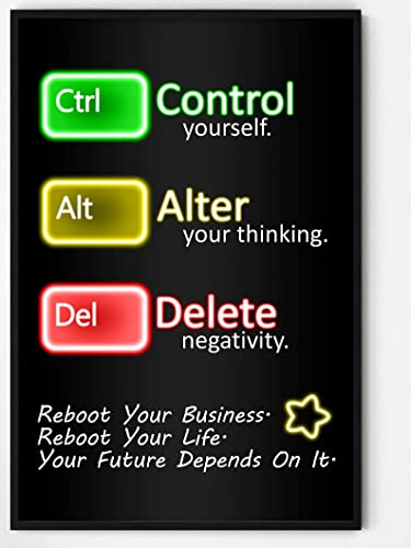 "Control Yourself, Alter Your Thinking, Delete Negativity", Aluminiumschild, lustiges Blechschild, Metallkunst-Poster, Geschenk, Zuhause, Café, Bar, Wanddekoration, Zimmertürzubehör, 20,3 x 30,5 cm "Control Yourself, Alter Your Thinking, Delete Negativity", Aluminiumschild, lustiges Blechschild, Metallkunst-Poster, Geschenk, Zuhause, Café, Bar, Wanddekoration, Zimmertürzubehör, 20,3 x 30,5 cm von Nufar