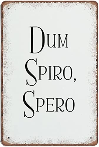 Dum Spiro Spero Zitat Poster lateinisches Zitat inspirierende Drucke Neuheit Retro Metall-Blechschild Poster Plakette Bar Pub Club Cafe Home Decor Teller Wandkunst Bauernhaus Schild Wohnzimmer Dekor von Nufar
