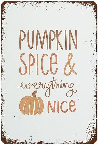 Lustiges Vintage-Blechschild mit Herbstdruck, Wandkunst, Herbstdekoration, Wandkunst, Boho-Dekordruck, neutrale Wandkunst, geeignet für Zuhause und Küche, Bar, Café, Garage, Wanddekoration, 30,5 x von Nufar