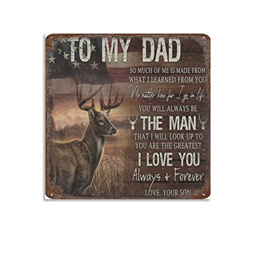 Metall-Blechschild mit Aufschrift "To My Dad I Love You, Your Son Hunting Deer, American Flagge", Geschenk, quadratisch, Dekoration für Garten, Badezimmer, Sommertürdekoration, Geschenke für Freunde Metall-Blechschild mit Aufschrift "To My Dad I Love You, Your Son Hunting Deer, American Flagge", Geschenk, quadratisch, Dekoration für Garten, Badezimmer, Sommertürdekoration, Geschenke für Freunde von Nufar