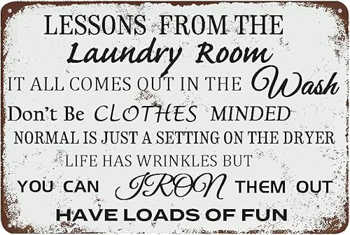 Metall-Blechschild mit Weihnachtsdekoration, Geschenke für Männer und Frauen, lustige Waschküchenregeln, Wanddekoration, rustikales Bauernhaus-Wäscheschild für Heimdekoration, Geschenke, 20,3 x 30,5 Metall-Blechschild mit Weihnachtsdekoration, Geschenke für Männer und Frauen, lustige Waschküchenregeln, Wanddekoration, rustikales Bauernhaus-Wäscheschild für Heimdekoration, Geschenke, 20,3 x 30,5 von Nufar