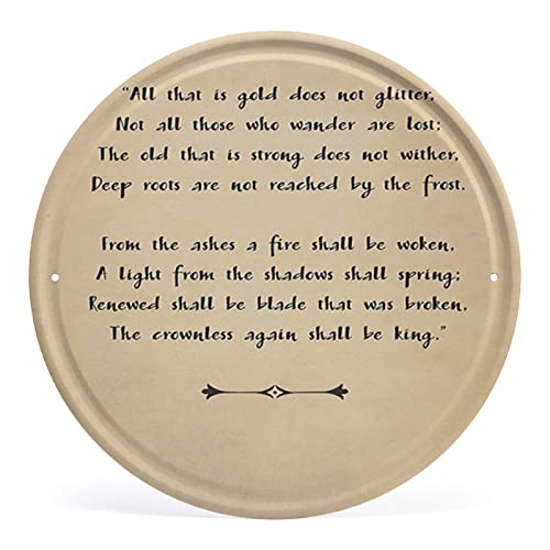 Metallschild mit Aufschrift "All That Is Gold Does Not Glitter", rund, rustikale Wanddekoration, Wandschild, Heimdekoration, Vintage-Blechschilder, Gemälde, Bauernhaus, Küche, Bar, Café, Garage von Nufar