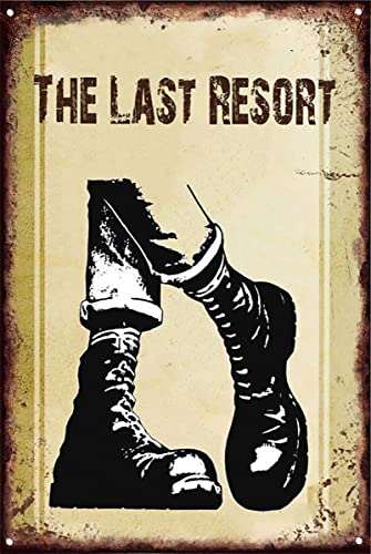 Metallschilder "Warning The Last Resort", Ska-Wandschild, Vintage-Stil, Männerhöhle, Garage, Bar, Kneipe, Schuppen, Vintage-Blechschild für Männer und Frauen, Wanddekoration für Bars, Cafés, Pubs von Nufar
