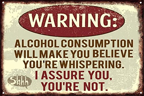 Metallschilder mit Aufschrift "Warning Alcohol Consumption", Retro, lustiges Wandschild, Vintage-Stil, Männerhöhle, Garage, Bar, Pub, Rosteffekt, Blechschild, Vintage-Dekoration, Garage, Haus, Garten von Nufar