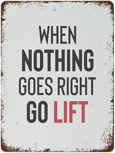 Motivationsposter mit inspirierendem Zitat "When Nothing Goes Right Go Lift Gym Wall Sense Of Design", lustiger Retro-Stil, Metall-Blechschild, Dekoration für Zuhause, Tor, Küche, Esszimmer, Bar, Café Motivationsposter mit inspirierendem Zitat "When Nothing Goes Right Go Lift Gym Wall Sense Of Design", lustiger Retro-Stil, Metall-Blechschild, Dekoration für Zuhause, Tor, Küche, Esszimmer, Bar, Café von Nufar