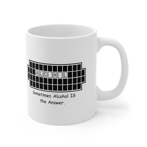 Nufar 24ja06mbB111 Keramiktasse mit Aufschrift "Sometimes Alchohol Is the Answer", lustiger St. Patrick's Day Fortune of Wheel Kaffeetasse, 325 ml von Nufar