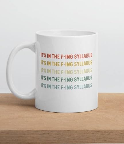 Nufar 24ja13maA156 Keramiktasse mit Aufschrift "It's In The Syllabus", 325 ml von Nufar