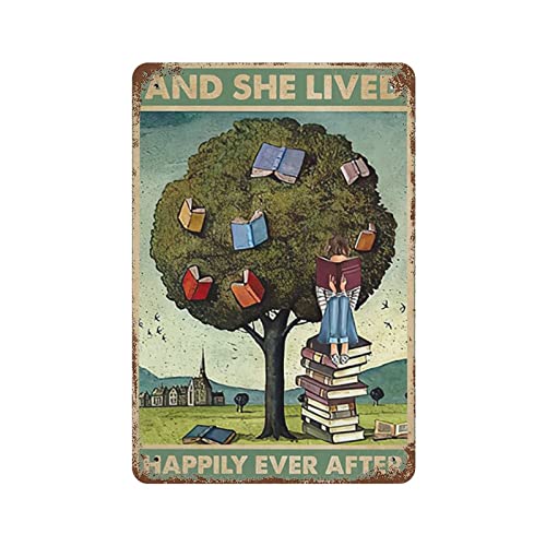Poster "And She Lived Happily Ever After", Mädchen-Liebesbücher, Wandkunst, Bücherwurm-Poster, Buchliebhaber, Geschenk, Bibliotheksposter, Lese-Kunstdruck, Metall-Blechschild, geeignet für Dekoration Poster "And She Lived Happily Ever After", Mädchen-Liebesbücher, Wandkunst, Bücherwurm-Poster, Buchliebhaber, Geschenk, Bibliotheksposter, Lese-Kunstdruck, Metall-Blechschild, geeignet für Dekoration von Nufar