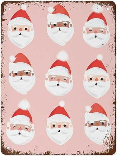 Retro-Weihnachtsmann-Poster, Kunstdruck, Vintage-Blechschild, Metallschild, Retro-Wanddekoration für Zuhause, Cafés, Büro, Geschäft, Pubs, Club, Geschenk, 14 x 20 cm von Nufar