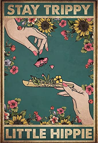 Stay Trippy Little Hippie Geschenk für Garage, Badezimmer, Wohnzimmer, Männerhöhle, Bar, Aluminium-Blechschild, Metall, Wandkunst, Dekorationen, Eisenmalerei für drinnen und draußen, Heimdekoration Stay Trippy Little Hippie Geschenk für Garage, Badezimmer, Wohnzimmer, Männerhöhle, Bar, Aluminium-Blechschild, Metall, Wandkunst, Dekorationen, Eisenmalerei für drinnen und draußen, Heimdekoration von Nufar