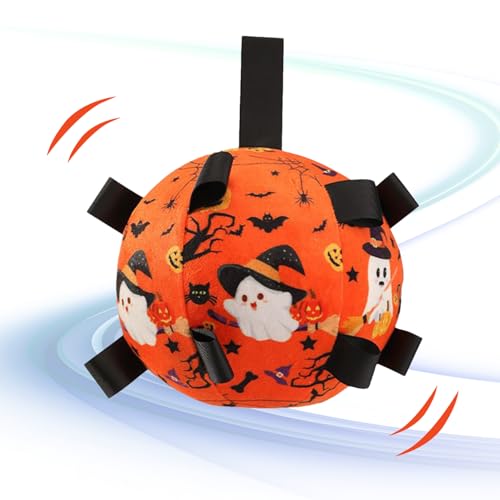 Nuhjytgf Hundebälle - Halloween Interaktiver Fußball Für Haustiere - Mit Glockenton Interaktives Hundespielzeug Für Apportieren Jagt Training Bewegung Indoor Outdoor Spiel von Nuhjytgf