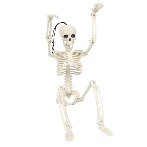 Nuhjytgf Skelett Halloween Deko,Lebensgroßes Menschliches Skelett - 90 cm Menschliches Knochen Ornament mit beweglichen Gelenken für Innen- und Außenbereich, Garten, von Nuhjytgf