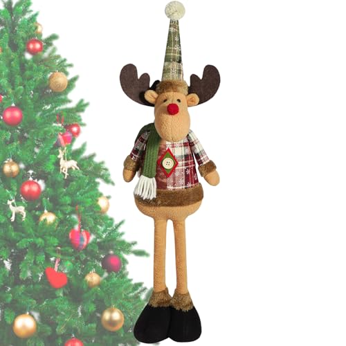 Nuhjytgf -Weihnachtsationen, Weihnachtsmann-Stehfigur | Weihnachtsmit ausziehbaren Beinen -| -Stehfigur für Haustür, Sofa, Kamin, Schlafzimmer, Wohnzimmer, Tisch von Nuhjytgf