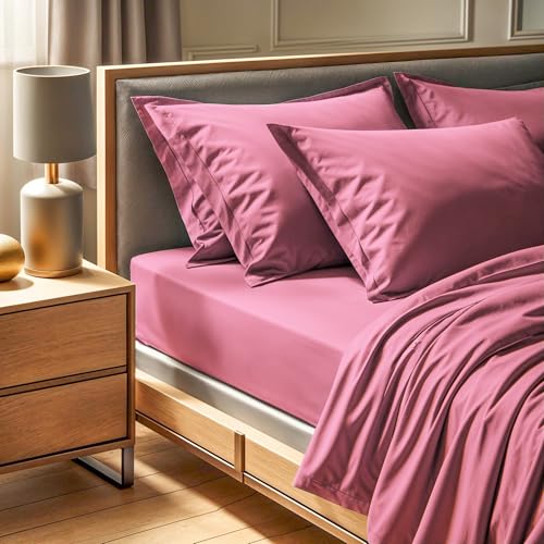 100% Cotton Ranforce Single Fitted Sheet (90 x 200+30 cm), Dusty Rose, 155 Thread Count | Machine Washable at 30°C | Soft & Durable for Comfort, Twin von Nuit Des Rêves
