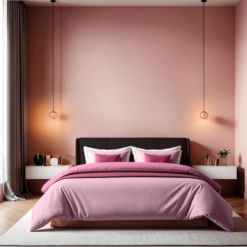 Elegant Dusty Rose Ranforce Double Quilt Cover (200 x 200 cm) | 100% Cotton, 155 Thread Count, Button Closure | Machine Washable at 30°C, Soft & Stylish von Nuit Des Rêves