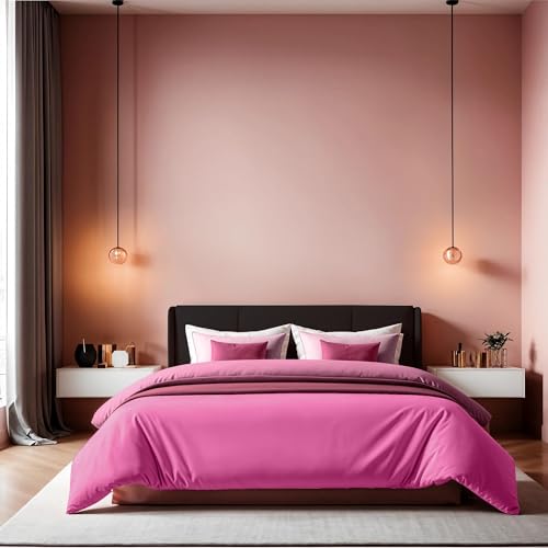 Elegant Dusty Rose Ranforce Double Quilt Cover (200 x 200 cm) | 100% Cotton, 155 Thread Count, Button Closure | Machine Washable at 30°C, Soft & Stylish von Nuit Des Rêves