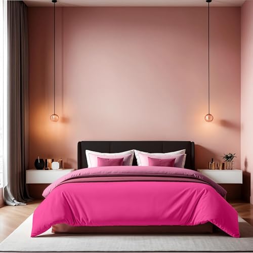 Elegant Dusty Rose Ranforce Double Quilt Cover (200 x 200 cm) | 100% Cotton, 155 Thread Count, Button Closure | Machine Washable at 30°C, Soft & Stylish von Nuit Des Rêves