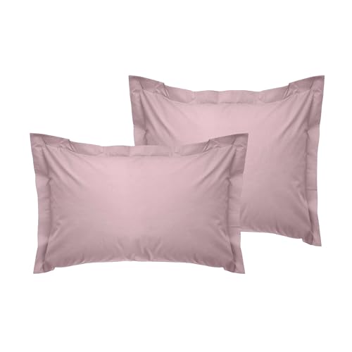 Luxurious Oxford Satin Pillowcase Set (2 Pieces), Light Pink, 80 x 80 cm | 100% Cotton Satin, 125 gr/m² | Soft & Elegant for a Restful Sleep von Nuit Des Rêves