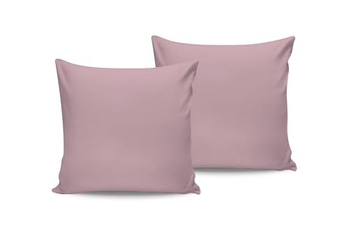 Luxurious Satin Pillowcase Set (2 Pieces), Light Pink, 80 x 80 cm | 100% Cotton Satin, 210 Thread Count, 125 gr/m² | Machine Washable at 30°C von Nuit Des Rêves