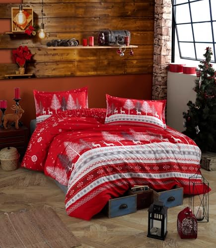 Nuit Des Rêves 100% Cotton Ranforce Single Quilt Cover Set, 135 x 200 cm, Reactive Printing, 1 Pillowcase 80 x 80 cm, Machine Washable, Elegant Button Closure Nuit Des Rêves 100% Cotton Ranforce Single Quilt Cover Set, 135 x 200 cm, Reactive Printing, 1 Pillowcase 80 x 80 cm, Machine Washable, Elegant Button Closure von Nuit Des Rêves