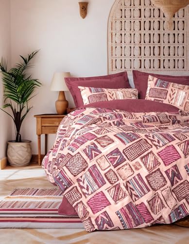 Nuit Des Rêves Claret Red Ranforce Single Quilt Cover Set, 135 x 200 cm | 100% Cotton, Pigment Printed, Machine Washable, Button Closure | Soft & Stylish Bedding Nuit Des Rêves Claret Red Ranforce Single Quilt Cover Set, 135 x 200 cm | 100% Cotton, Pigment Printed, Machine Washable, Button Closure | Soft & Stylish Bedding von Nuit Des Rêves