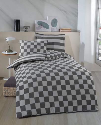 Nuit Des Rêves Elegant Black XL Quilt Cover Set (155 x 200 cm), 70% Cotton/30% Polyester, Includes 1 Pillowcase (80 x 80 cm), Machine Washable, Button Closure, Twin von Nuit Des Rêves