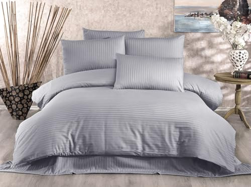 Nuit Des Rêves Elegant Grey Single Quilt Cover Set, 135 x 200 cm Duvet & 80 x 80 cm Pillowcase | 70% Polyester, 30% Cotton, Machine Washable, Button Closure, Twin Nuit Des Rêves Elegant Grey Single Quilt Cover Set, 135 x 200 cm Duvet & 80 x 80 cm Pillowcase | 70% Polyester, 30% Cotton, Machine Washable, Button Closure, Twin von Nuit Des Rêves