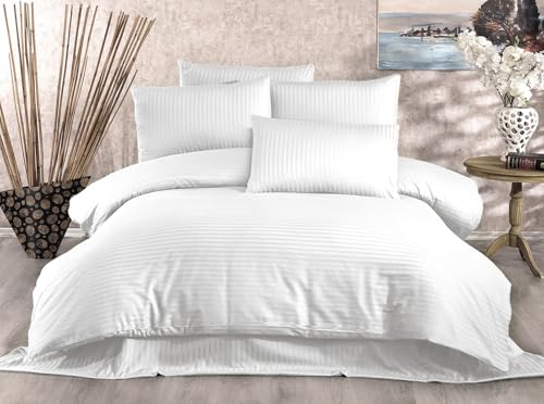 Nuit Des Rêves Elegant White Single Quilt Cover Set, 135 x 200 cm Duvet & 80 x 80 cm Pillowcase | 70% Polyester, 30% Cotton | Machine Washable, Button Closure, Twin Nuit Des Rêves Elegant White Single Quilt Cover Set, 135 x 200 cm Duvet & 80 x 80 cm Pillowcase | 70% Polyester, 30% Cotton | Machine Washable, Button Closure, Twin von Nuit Des Rêves