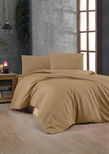Nuit Des Rêves Light Brown Ranforce Single Quilt Cover Set, 100% Cotton, 135 x 200 cm Quilt & 80 x 80 cm Pillowcase | Soft, Durable, Perfect for Cozy Bedrooms, Twin von Nuit Des Rêves