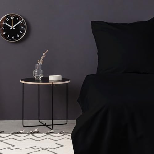 Nuit Des Rêves Luxurious Black Satin Quilt Cover Set, 135 x 200 cm | 100% Cotton, 210 Thread Count, Includes 80 x 80 cm Pillowcase | Machine Washable at 30°C, Twin Nuit Des Rêves Luxurious Black Satin Quilt Cover Set, 135 x 200 cm | 100% Cotton, 210 Thread Count, Includes 80 x 80 cm Pillowcase | Machine Washable at 30°C, Twin von Nuit Des Rêves