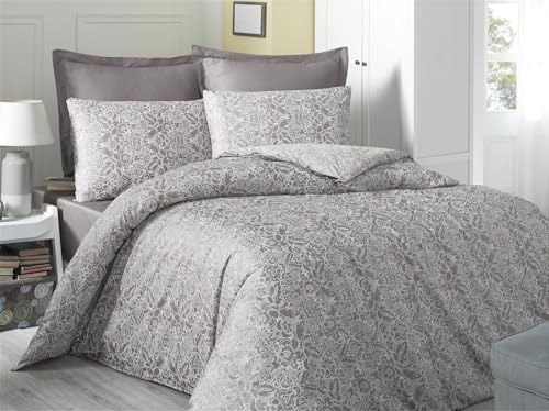Nuit Des Rêves Luxurious Satin Single XL Quilt Cover Set, 155 x 200 cm, 100% Cotton, Brown & White, Machine Washable at 40°C, 210 Thread Count, Elegant & Cozy Design, Twin Nuit Des Rêves Luxurious Satin Single XL Quilt Cover Set, 155 x 200 cm, 100% Cotton, Brown & White, Machine Washable at 40°C, 210 Thread Count, Elegant & Cozy Design, Twin von Nuit Des Rêves