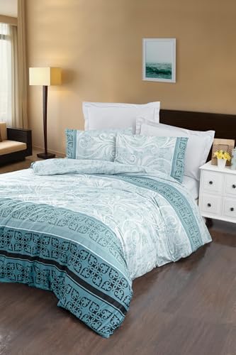 Nuit Des Rêves Luxurious Satin Single XXL Quilt Cover Set, Mint, 155 x 220 cm | 100% Cotton Satin, 210 Thread Count | Machine Washable, Elegant Design with Button Closure von Nuit Des Rêves