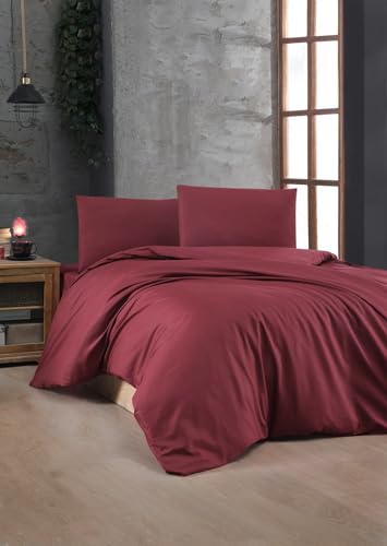 Nuit Des Rêves Premium Ranforce Single Quilt Cover Set, 100% Cotton, Maroon, 135 x 200 cm | Includes 80 x 80 cm Pillowcase | Machine Washable, Elegant Design, Twin Nuit Des Rêves Premium Ranforce Single Quilt Cover Set, 100% Cotton, Maroon, 135 x 200 cm | Includes 80 x 80 cm Pillowcase | Machine Washable, Elegant Design, Twin von Nuit Des Rêves