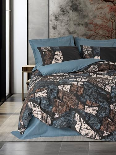 Nuit Des Rêves Ranforce Single Quilt Cover Set, Petrol Green, 135 x 200 cm | 100% Cotton, Reactive Printing, Machine Washable, Button Closure | Soft & Stylish Bedding, Twin Nuit Des Rêves Ranforce Single Quilt Cover Set, Petrol Green, 135 x 200 cm | 100% Cotton, Reactive Printing, Machine Washable, Button Closure | Soft & Stylish Bedding, Twin von Nuit Des Rêves