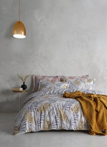 Nuit Des Rêves Ranforce Single XXL Quilt Cover Set, 100% Cotton, 155 x 220 cm, Grey & Mustard, Machine Washable, 145 Thread Count, Button & Envelope Closure, Twin Nuit Des Rêves Ranforce Single XXL Quilt Cover Set, 100% Cotton, 155 x 220 cm, Grey & Mustard, Machine Washable, 145 Thread Count, Button & Envelope Closure, Twin von Nuit Des Rêves
