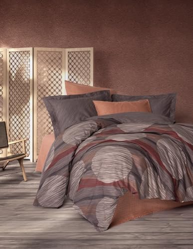 Nuit Des Rêves Ranforce Single XXL Quilt Cover Set, Cinnamon, 155 x 220 cm | 100% Cotton, Reactive Printing, Machine Washable, Button Closure | Soft & Stylish Bedding, Twin Nuit Des Rêves Ranforce Single XXL Quilt Cover Set, Cinnamon, 155 x 220 cm | 100% Cotton, Reactive Printing, Machine Washable, Button Closure | Soft & Stylish Bedding, Twin von Nuit Des Rêves