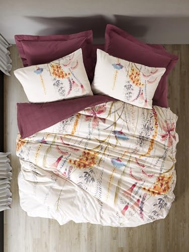 Nuit Des Rêves Ranforce Single XXL Quilt Cover Set, Claret Red, 155 x 220 cm | 100% Cotton, Pigment Printed, Machine Washable, Button Closure | Luxurious Comfort for Your Bedroom Nuit Des Rêves Ranforce Single XXL Quilt Cover Set, Claret Red, 155 x 220 cm | 100% Cotton, Pigment Printed, Machine Washable, Button Closure | Luxurious Comfort for Your Bedroom von Nuit Des Rêves