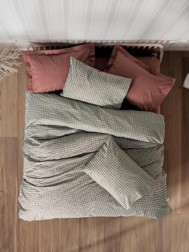 Nuit Des Rêves Ranforce Single XXL Quilt Cover Set, Tile Red, 155 x 220 cm | 100% Cotton, Pigment Printed, Machine Washable, Button Closure | Soft & Stylish Bedding, Twin Nuit Des Rêves Ranforce Single XXL Quilt Cover Set, Tile Red, 155 x 220 cm | 100% Cotton, Pigment Printed, Machine Washable, Button Closure | Soft & Stylish Bedding, Twin von Nuit Des Rêves