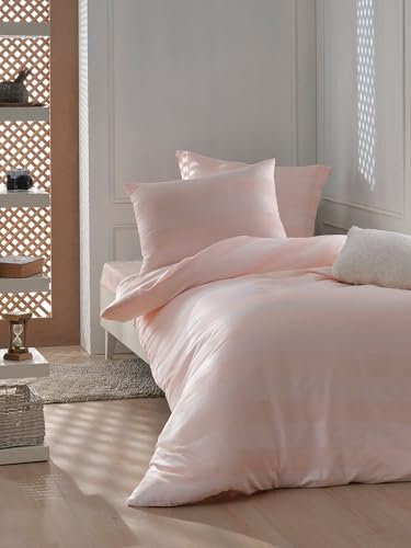 Nuit Des Rêves Single XL Quilt Cover Set (155 x 200 cm), Powder Color, 70% Cotton/30% Polyester | Machine Washable, 120 Thread Count, Button & Envelope Closure von Nuit Des Rêves