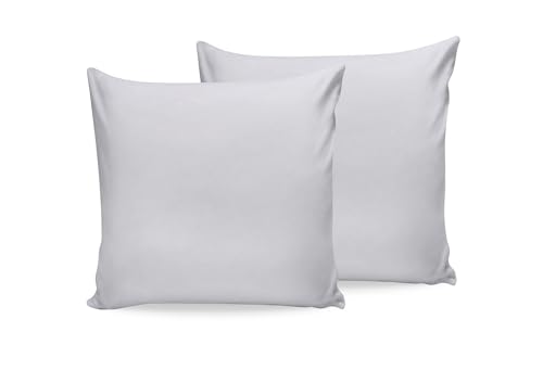 Premium Cotton Pillowcase Set (2 Pieces), 80 x 80 cm, White | 100% Cotton Ranforce, 155 Thread Count, Envelope Closure | Machine Washable at 30°C von Nuit Des Rêves