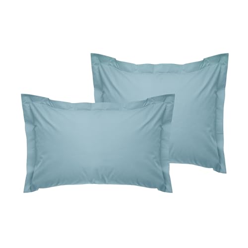 Premium Oxford Pillowcase Set (2 Pieces), Petrol Blue, 80 x 80+5 cm | 100% Cotton Ranforce, 145 Thread Count | Envelope Closure, Machine Washable at 30°C von Nuit Des Rêves