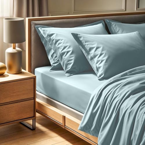 Premium Ranforce King Fitted Sheet (160 x 200+30 cm), Mint Color, 100% Cotton, 145 Thread Count | Machine Washable at 30°C | Soft & Durable Bedding von Nuit Des Rêves