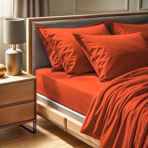 Premium Ranforce Single Fitted Sheet (90 x 200+30 cm), 100% Cotton, 145 Thread Count, Cinnamon Color | Machine Washable at 30°C | Soft & Durable von Nuit Des Rêves