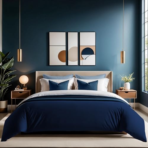 Premium Ranforce Single Quilt Cover, Dark Blue, 135 x 200 cm | 100% Cotton, 145 Thread Count, Button Closure | Machine Washable at 30°C, Soft & Durable, Twin Premium Ranforce Single Quilt Cover, Dark Blue, 135 x 200 cm | 100% Cotton, 145 Thread Count, Button Closure | Machine Washable at 30°C, Soft & Durable, Twin von Nuit Des Rêves