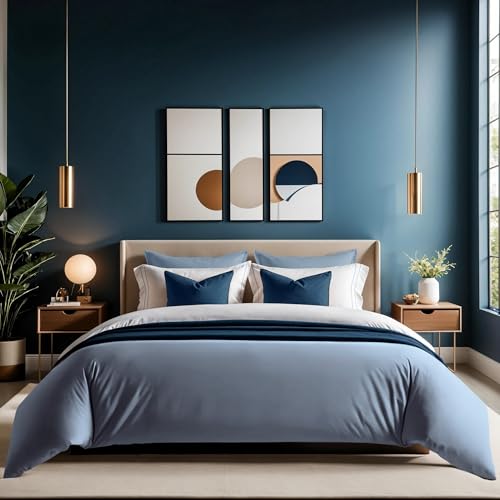 Premium Ranforce Single Quilt Cover (135 x 200 cm), 100% Cotton, Blue | Button Closure, 145 Thread Count | Machine Washable at 30°C, Soft & Durable, Twin von Nuit Des Rêves
