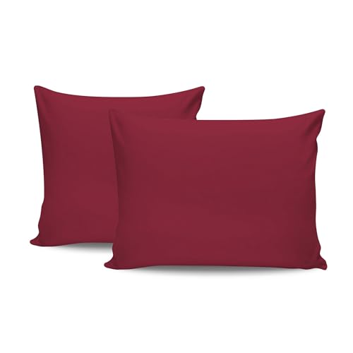 Soft Cotton Pillowcase Set (2 Pieces), Dusty Rose, 80 x 80 cm | 100% Cotton Ranforce, 155 Thread Count | Envelope Closure, Machine Washable at 30°C von Nuit Des Rêves